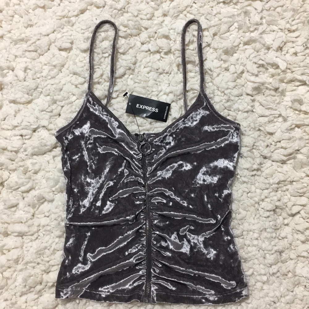 Express| One Eleven Velvet Crop Top